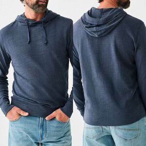 NWOT Faherty Slub Cotton Hoodie, navy XS $100 F35